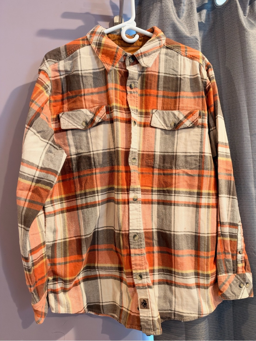 Legendary Whitetails Orange, Brown and Cream Plaid Button-Down Shirt
